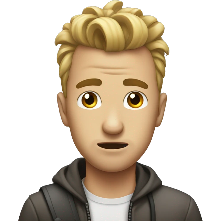 Guy with mowhawk and confused face emoji