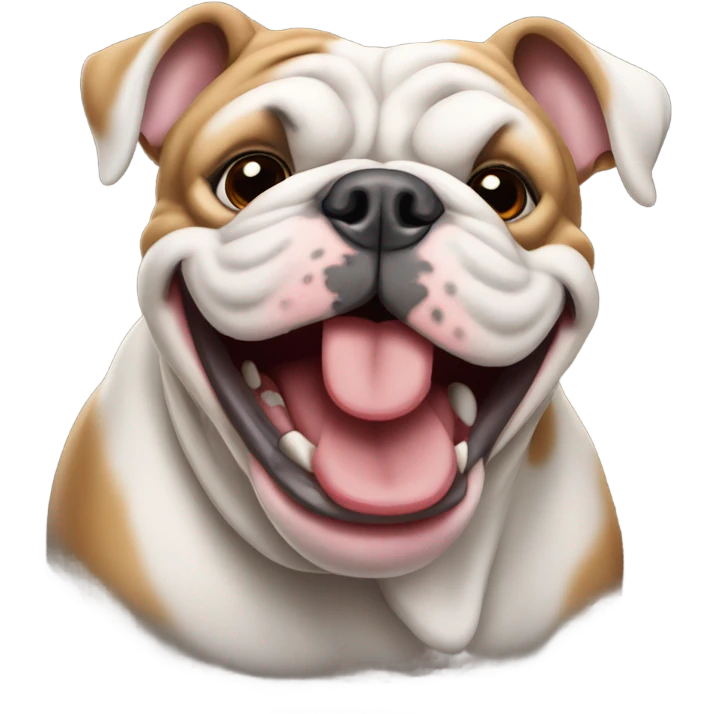English bull dog smiling  emoji