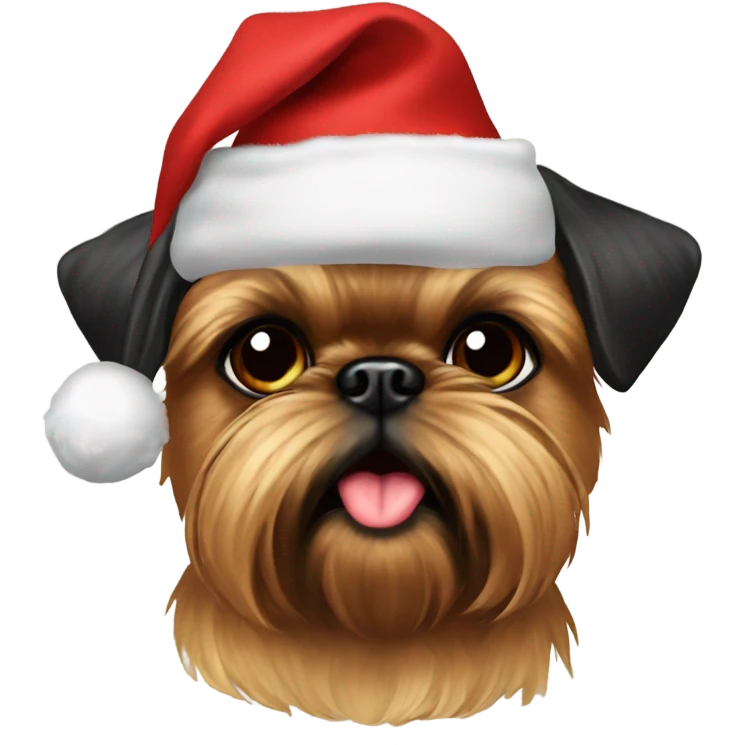 brussels Griffon Christmas hat  emoji
