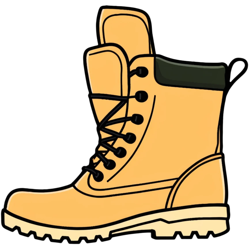 military beige hiking boots emoji