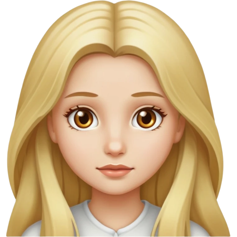 long blonde hair hazel eyed girl and white skin emoji