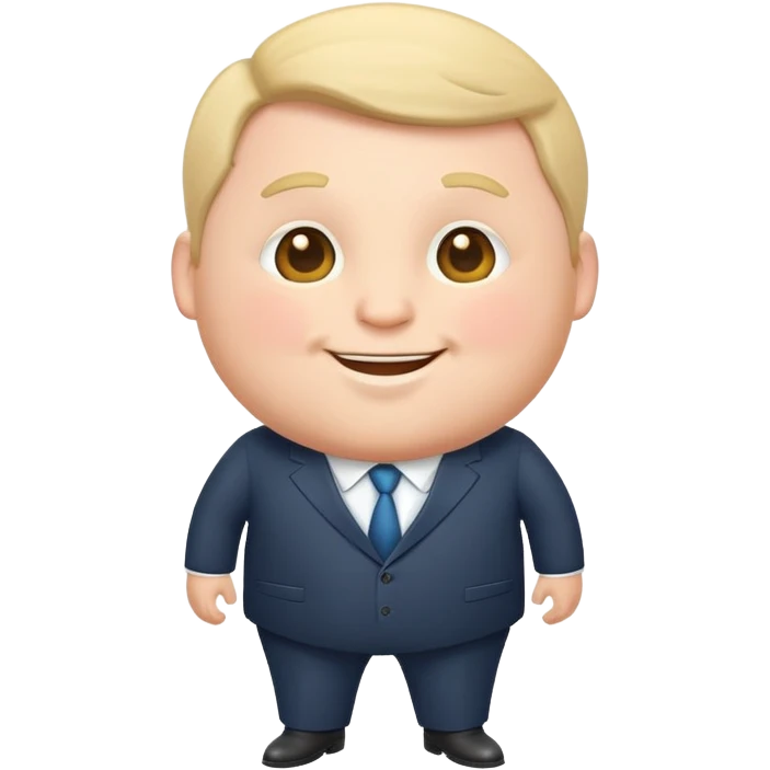 happy plump white man in suit emoji