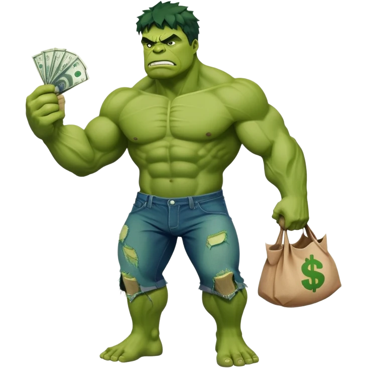Hulk getting that money bag emoji