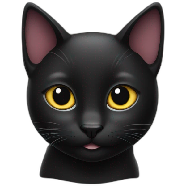 Black cat with star in head emoji