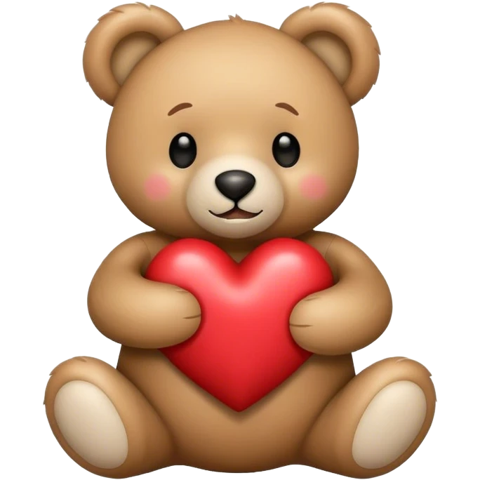 Teddy bear hug with a heart emoji