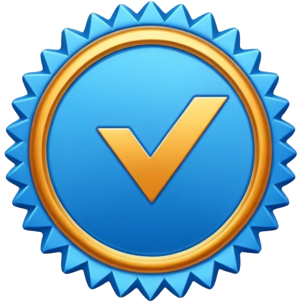 blue tick verification badge on a circular shape with zigzag edges emoji