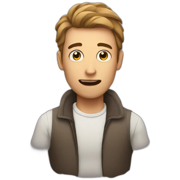 man with owl open eyes and open mouth emoji