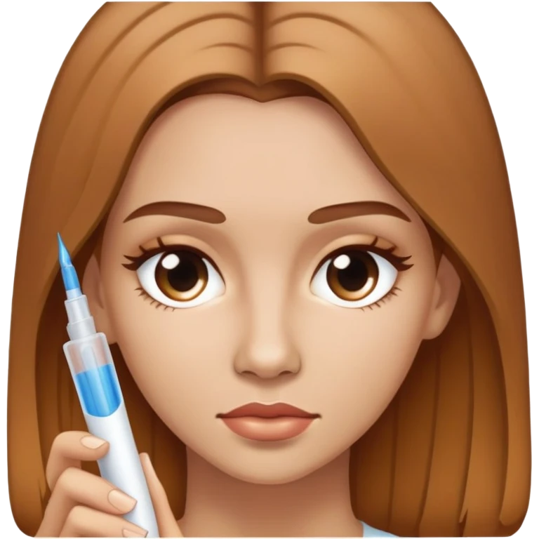 woman with light brown hair undergoing MMP capillary application emoji