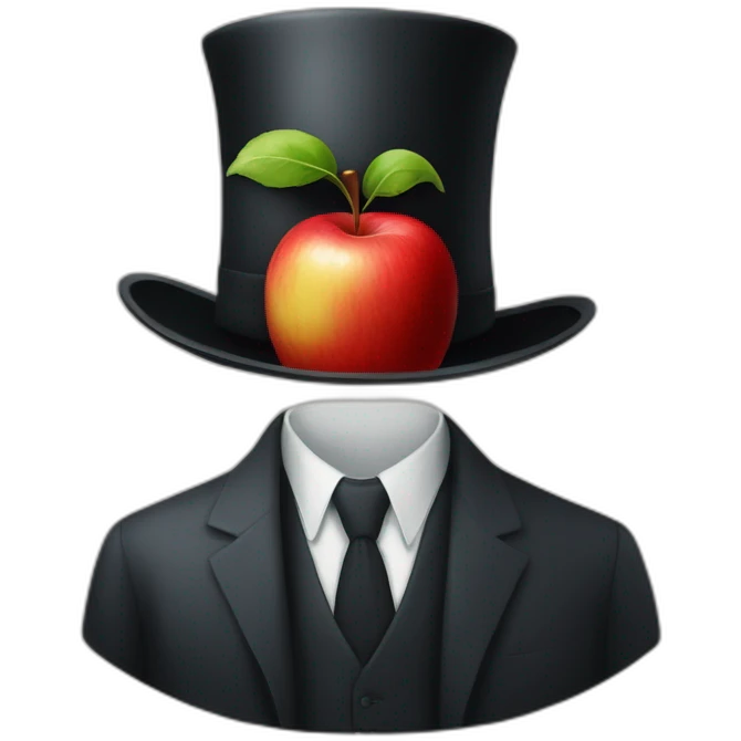 Magritte hat apple emoji