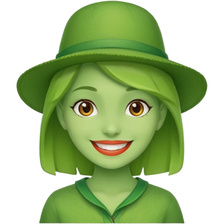 green girl with hat emoji