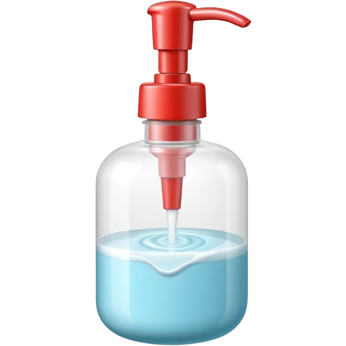 foam pump bottle object icon, soap dispenser with foam on top, glossy plastic, 3D cartoon, mobile game icon style, centered, clean background, no text, no watermark
 emoji