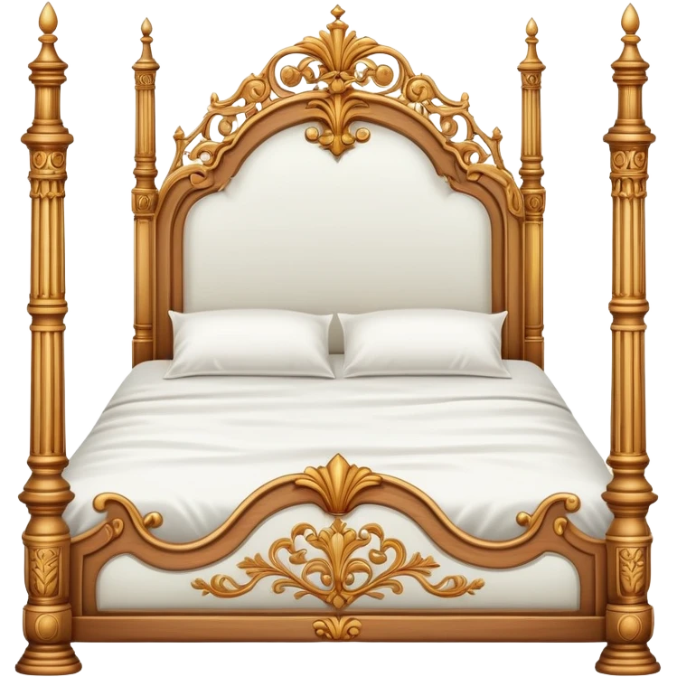 White vintage bed  emoji