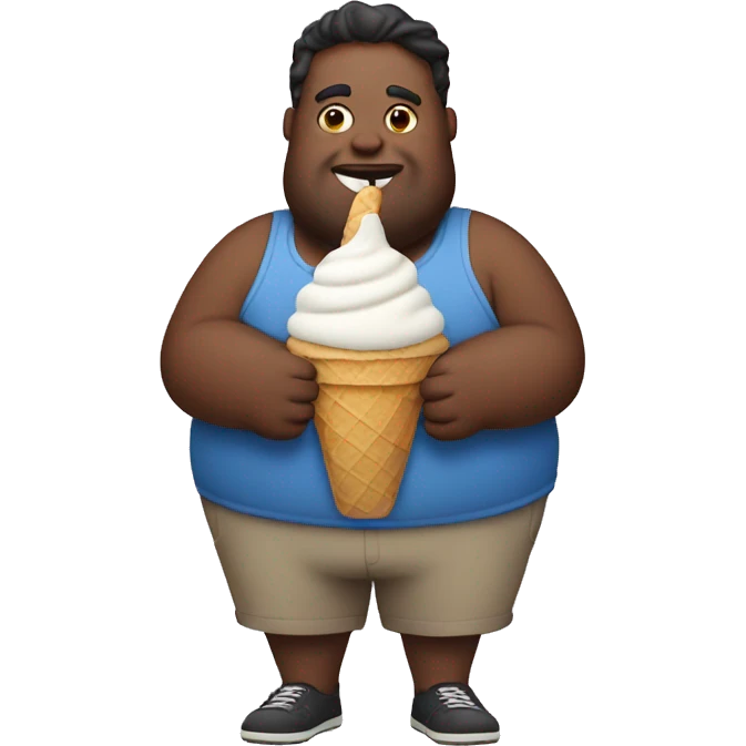 Fat dude with ice cream  emoji