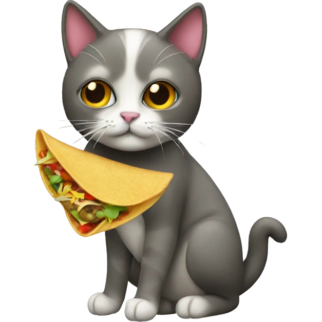 Cat with a taco emoji