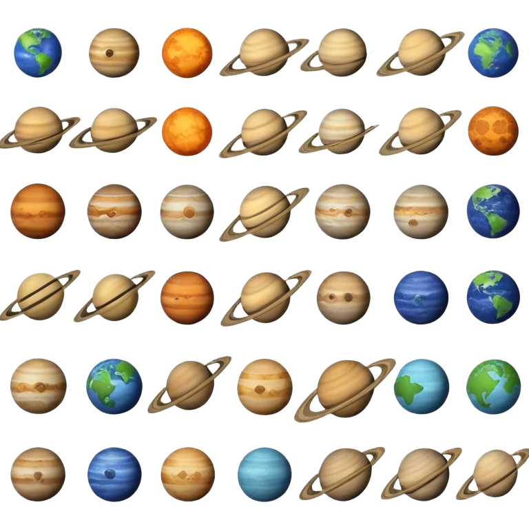 12 planets emojis I need a line for each planet mercury  emoji