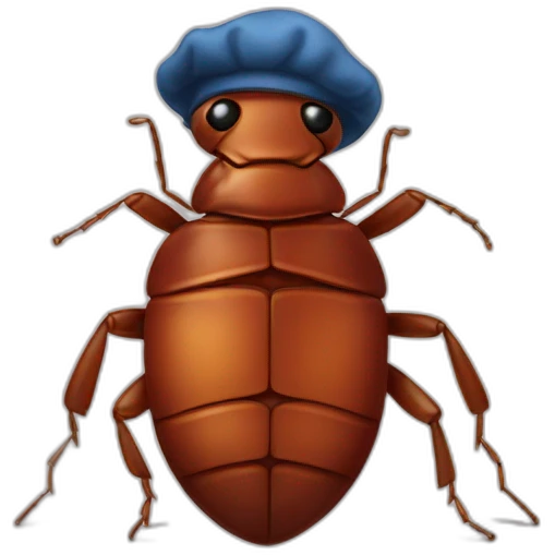 bed bug wearing a beret emoji