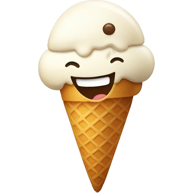 smiling ice-cream emoji