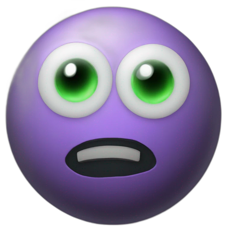 3d sphere with a cartoon Enderman skin texture with big childish eyes emoji