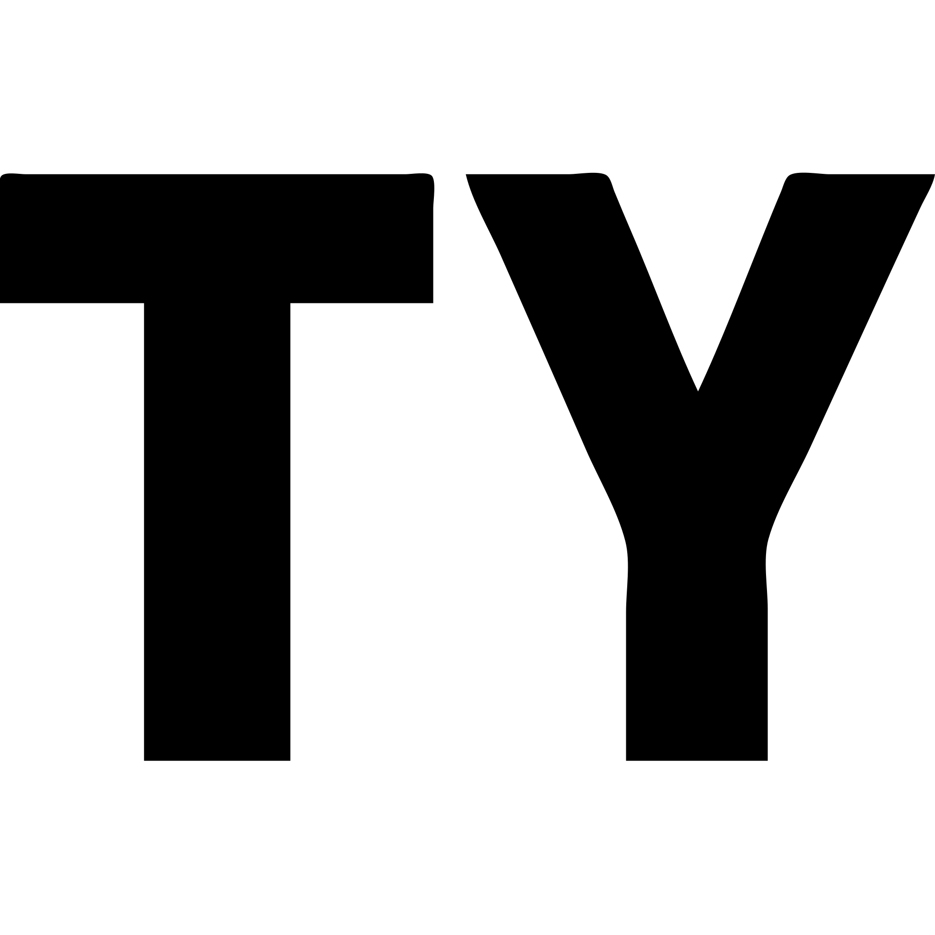 big bold black TY letters in professional sans-serif font filling entire image on white background no additional design elements emoji