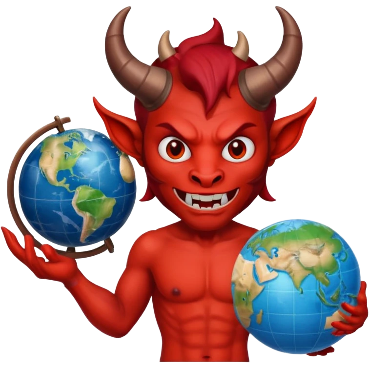 Devil taking over the world emoji