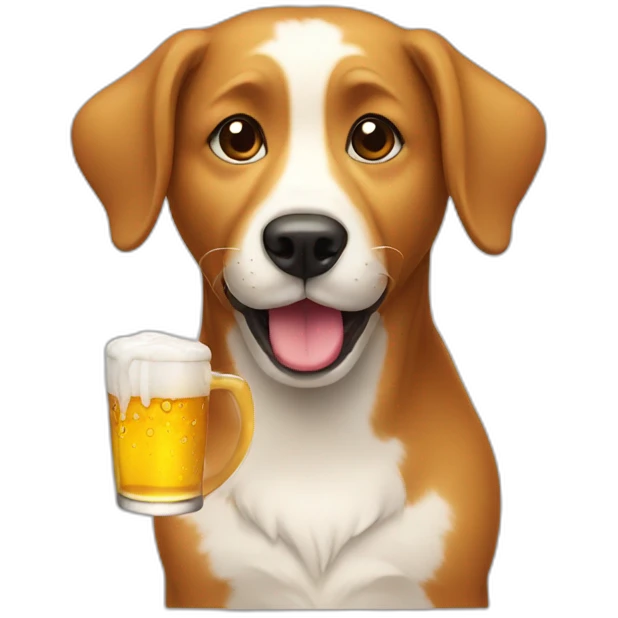 Dog drink beer emoji