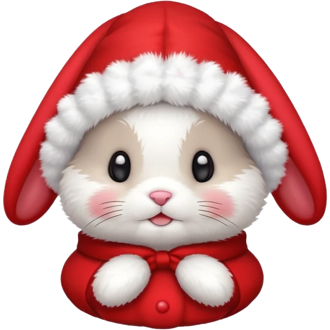 Peluche lapin noel cute bonnet emoji