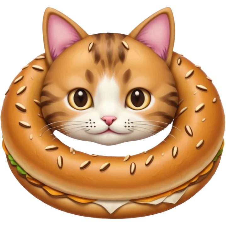 Yuvarlak Simit kedi emoji