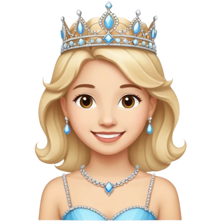 smiling girl with tiara in Paris emoji
