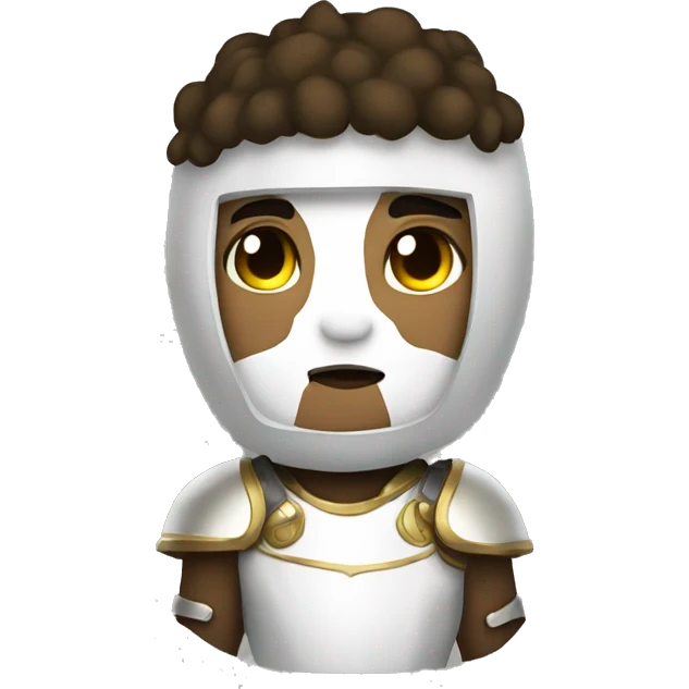 human with heavy white armor fantasy emoji