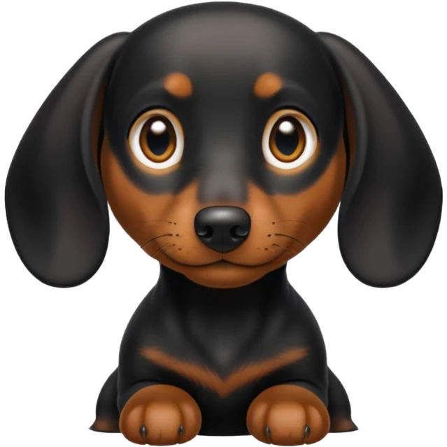 Black miniature Daschund  emoji