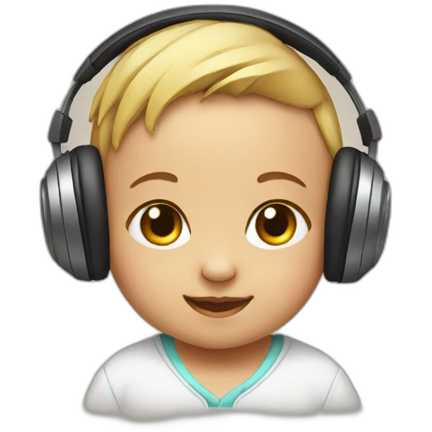 Baby wearing headphones emoji