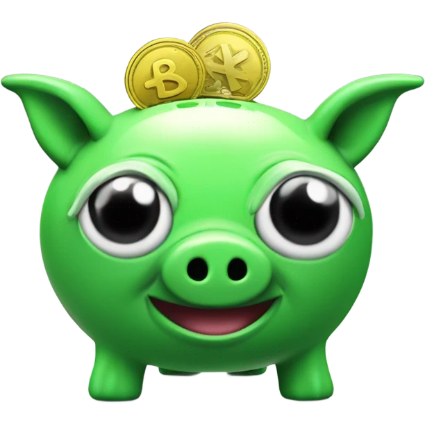 alien green piggy bank money  emoji