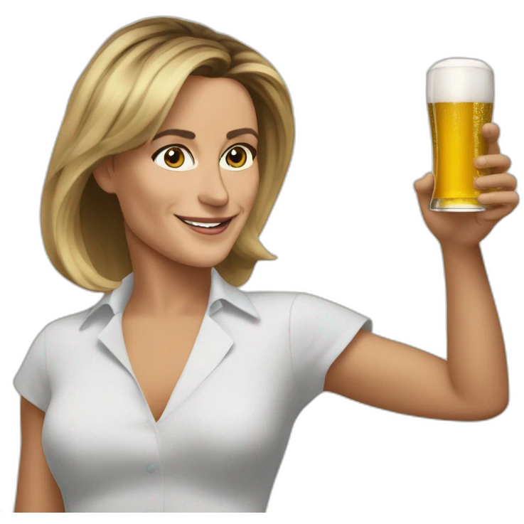 Emanuelle macron entrain de boire une bière emoji