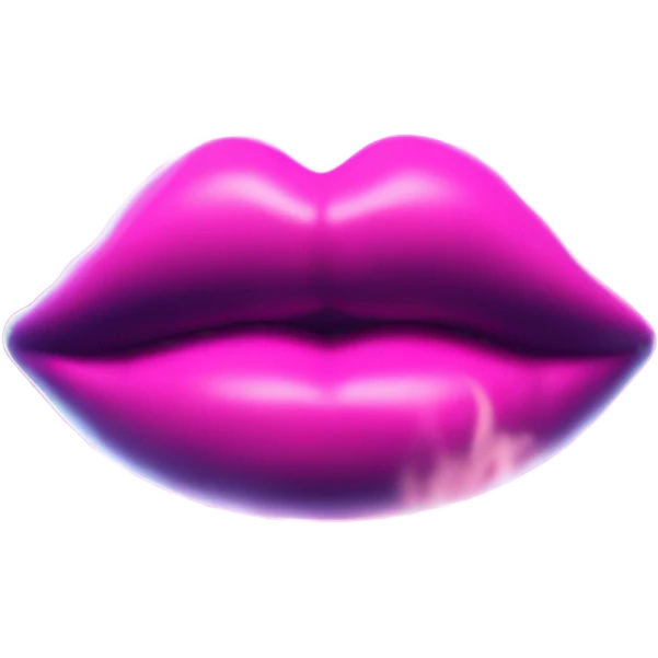 Neon pink lips smoke and release smoke emoji