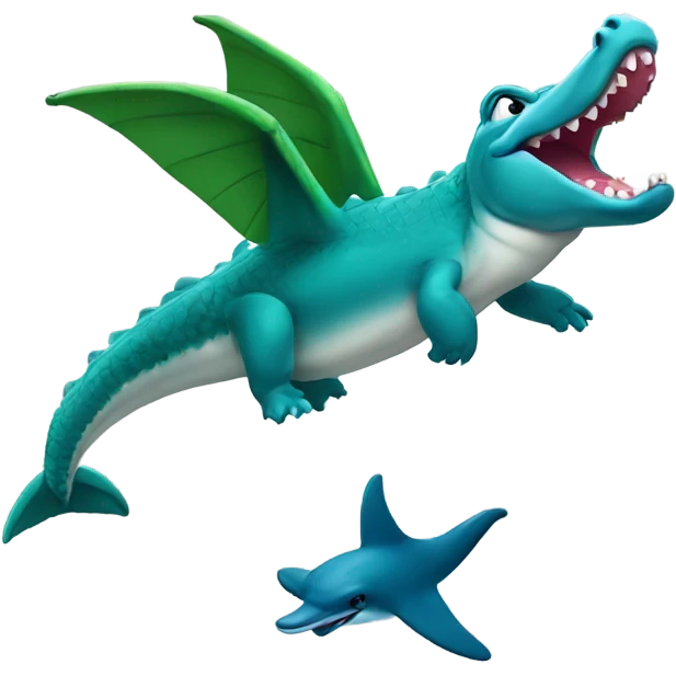 alligator flying on a dolphin  emoji