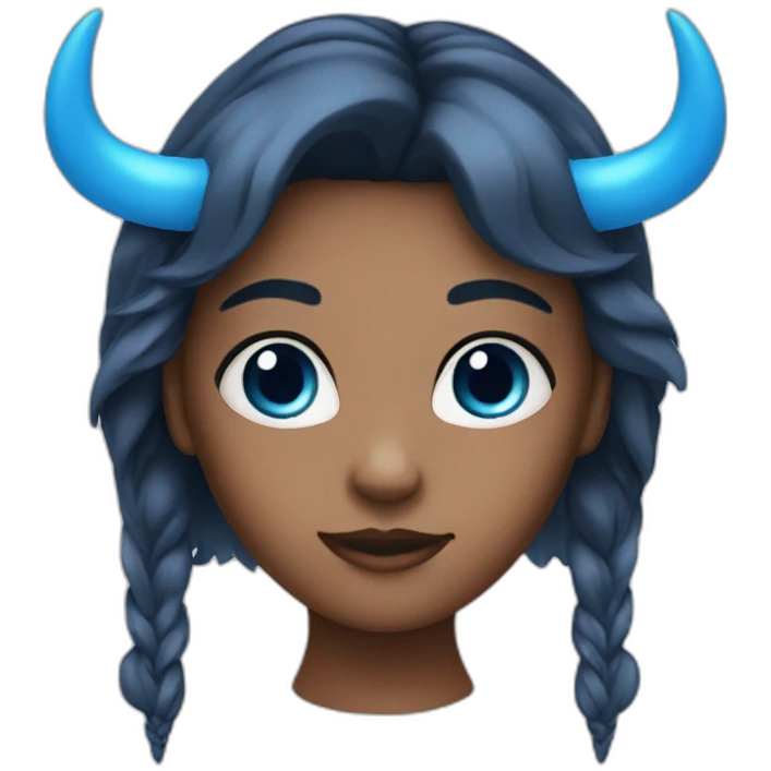 girl head with blue horns emoji