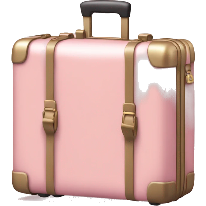Light pink golden suit case  emoji
