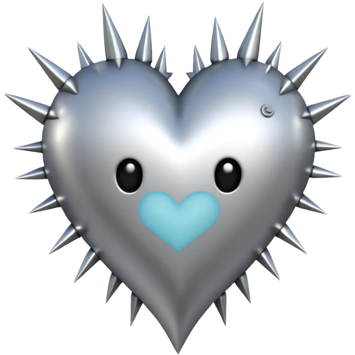 metal heart with spikes emoji