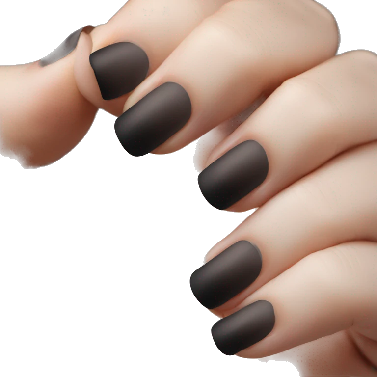 Nails with black French tip emoji