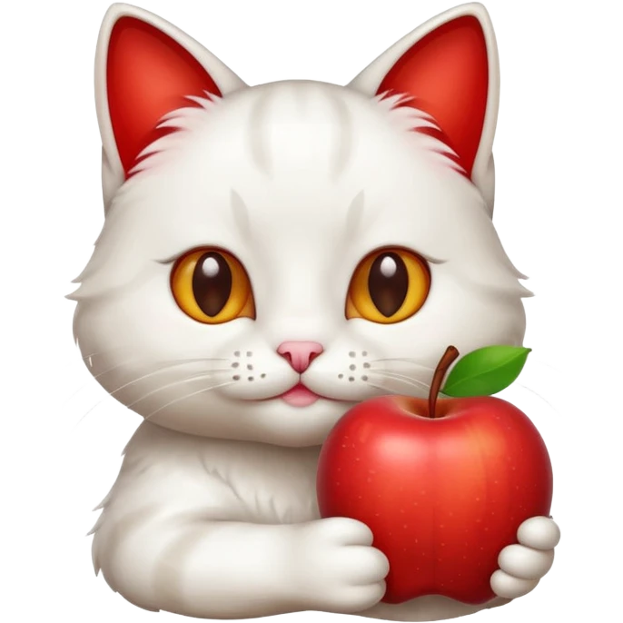Gato com uma maça  emoji