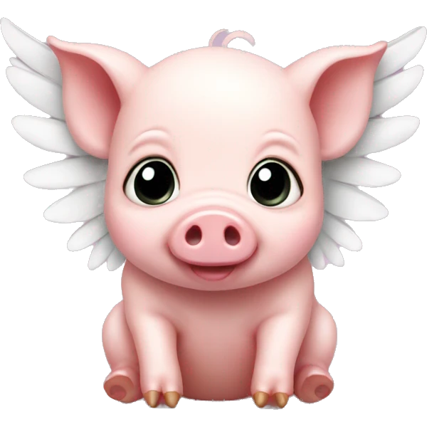 little baby pig with wings emoji