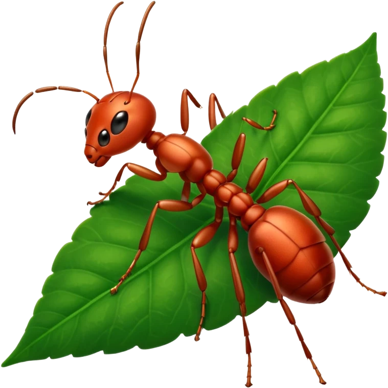 a red ant on leaf emoji