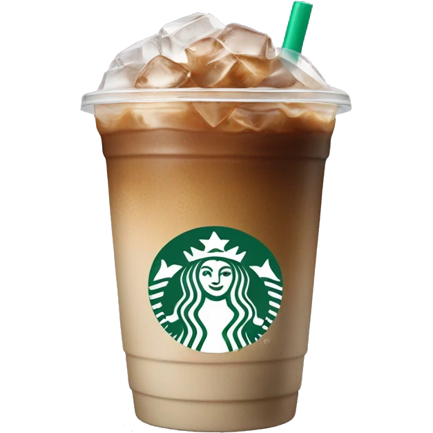 Starbuck ice coffee with ice cubes emoji