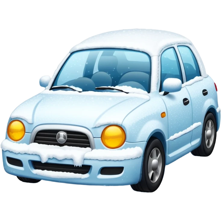 car covered in snow emoji