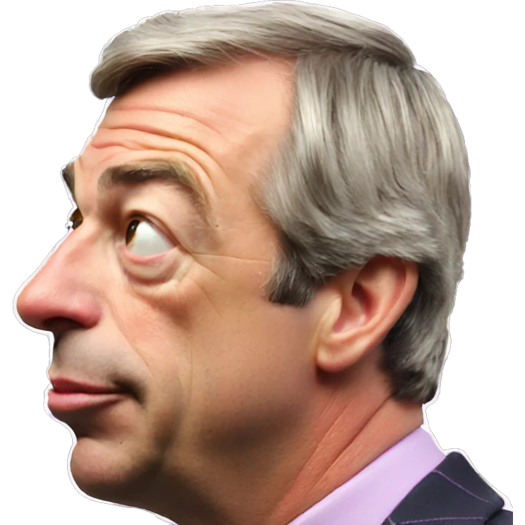 Nigel Farage side profile Pog expression emoji
