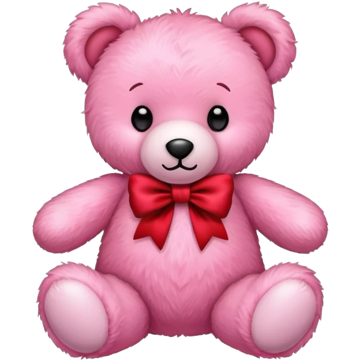 Pink teddy bear with bow emoji