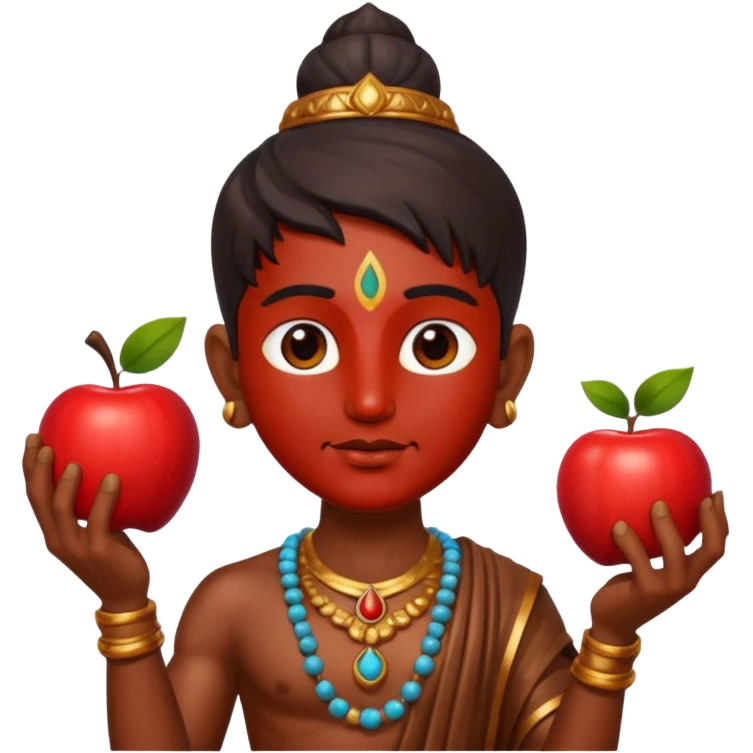 india god with an apple emoji