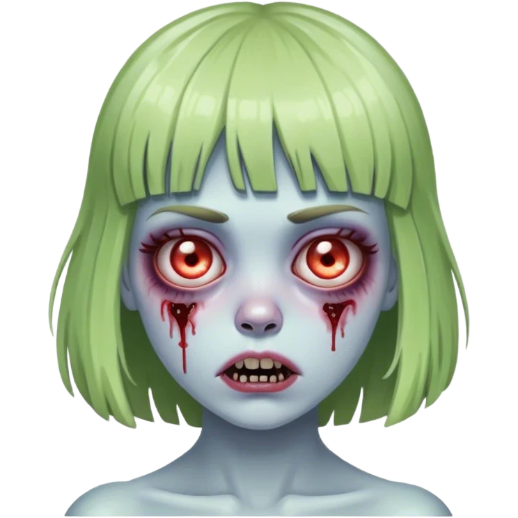Faça um girl zombie de franja vegana  emoji