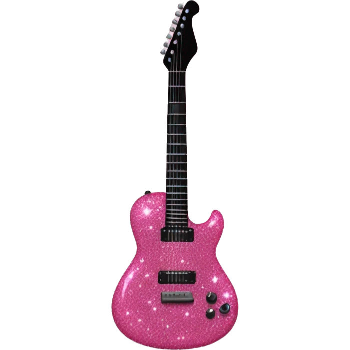 Pink glitter guitar  emoji