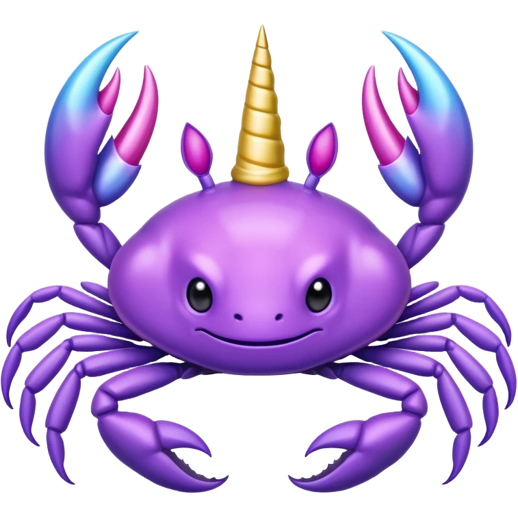 a purple crab with a unicorn horn emoji